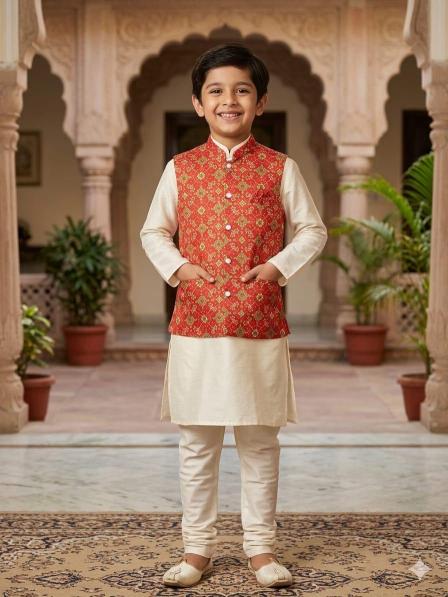 Shree salasar kids kurta koti pyjama set online surat